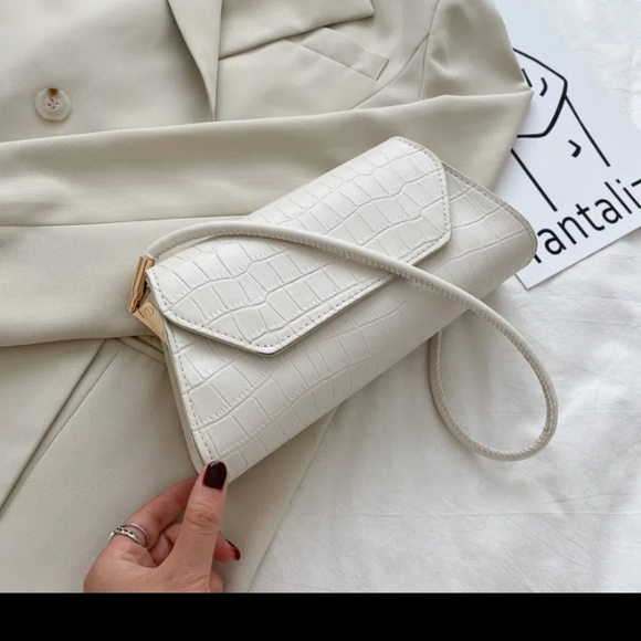 Fashion crocodile embossed PU simple solid color shoulder bag - Picture 5 of 10